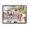 Stupell Industries Farmers Market Illustration City Dog Walkers in Black Frame Wall Art